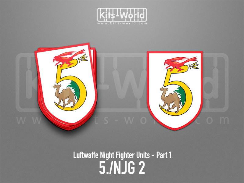 Kitsworld SAV Sticker - Luftwaffe Night Fighters - 5./NJG 2 Unit W:70mm x H:100mm 